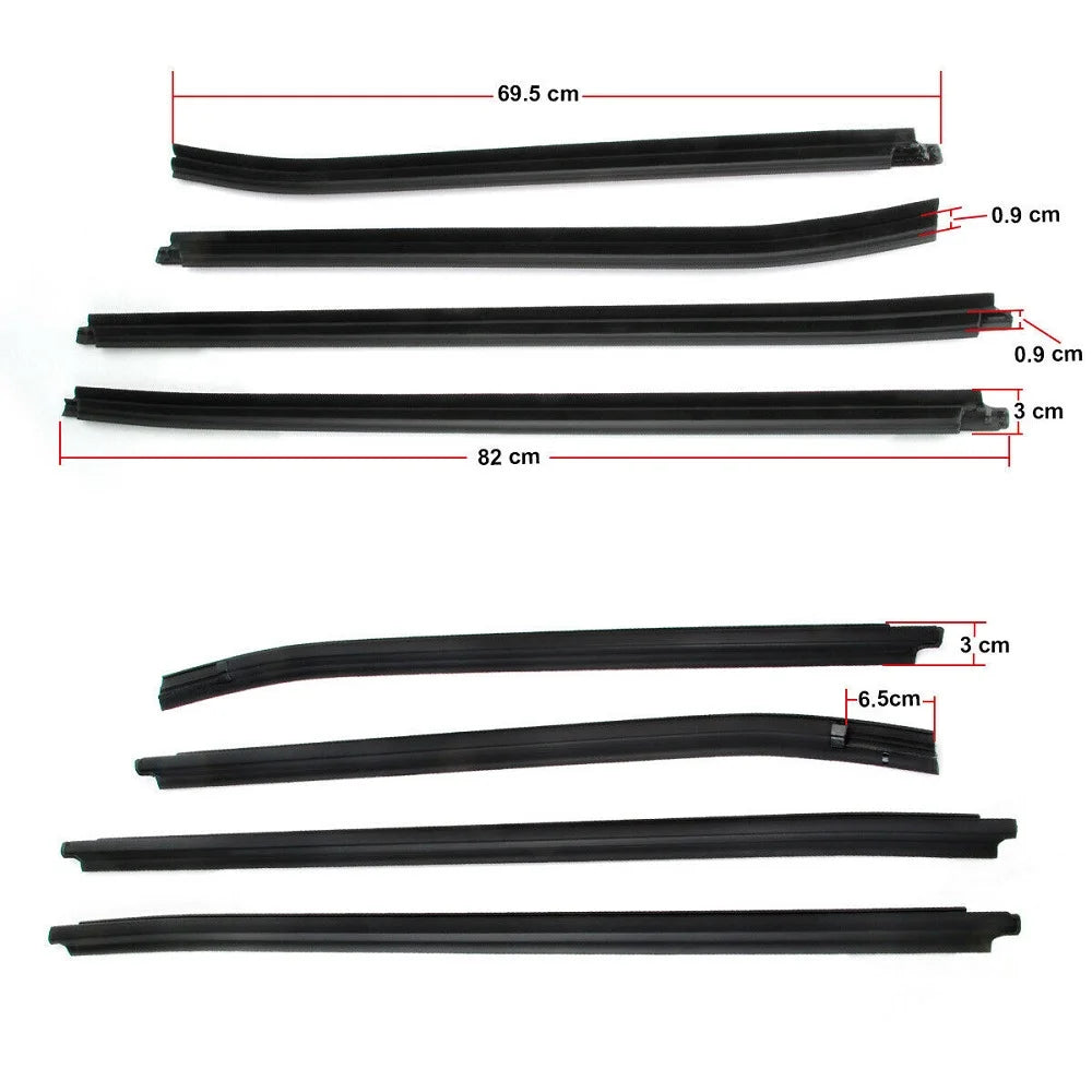 For Toyota Hilux SR5/VIGO/MK6 PICKUP 2005-2015 Car Window Door Glass Seal Belts Trim PVC Weather Strips Door Belt