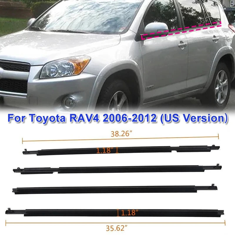 Car Window Weatherstrip Glass Seal Belt Trim Sealing Strips Rubber Waterproof Pressure Strip For Toyota RAV4 06-12(US Version)