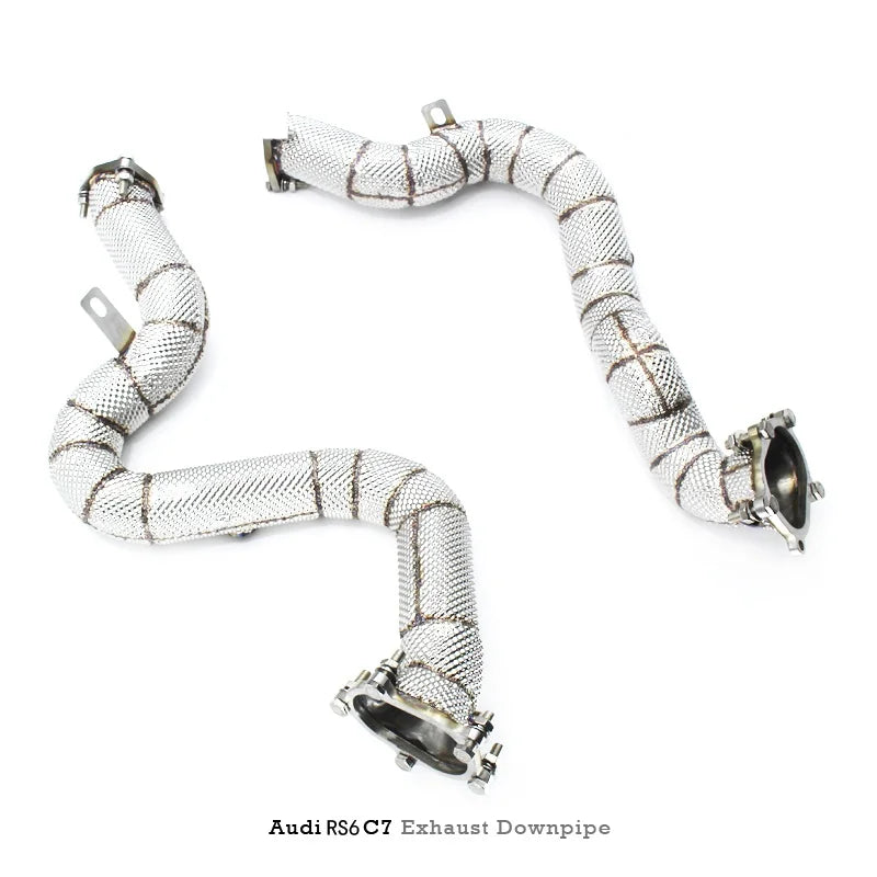 Head Section High flow Pipes Exhaust Pipes branch downpipe Exhaust Pipe with catalyst for AUDI RS6 4.0T 2013-2018