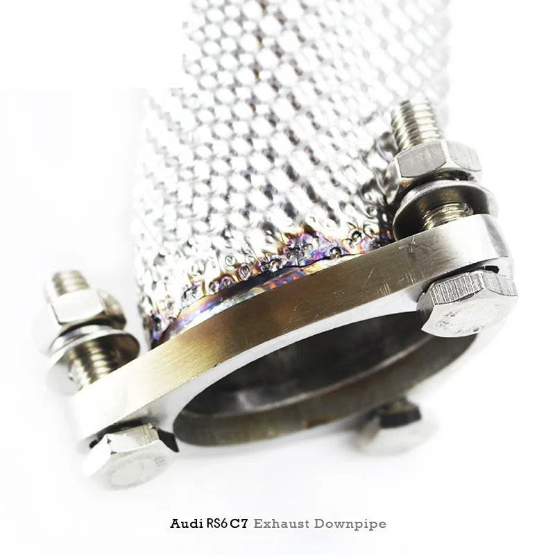 Head Section High flow Pipes Exhaust Pipes branch downpipe Exhaust Pipe with catalyst for AUDI RS6 4.0T 2013-2018