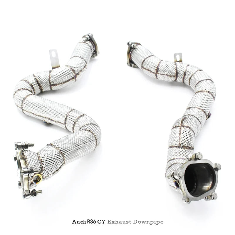 Head Section High flow Pipes Exhaust Pipes branch downpipe Exhaust Pipe with catalyst for AUDI RS6 4.0T 2013-2018
