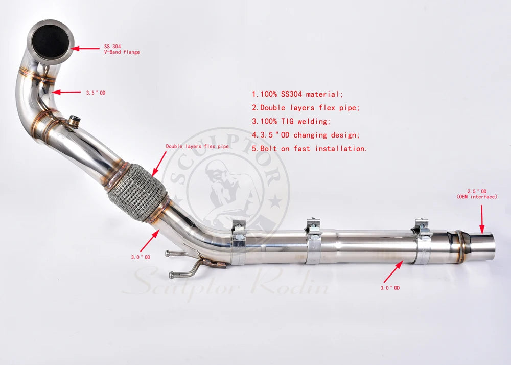 Downpipe Intercooler for EA888 MK7.5 Golf / Skoda RS 5E TFSI A3 1.8T 2.0T / Golf Mk7 mk8 FOR Golf mk7 mk7.5 mk8 2.0T GTI 2014+